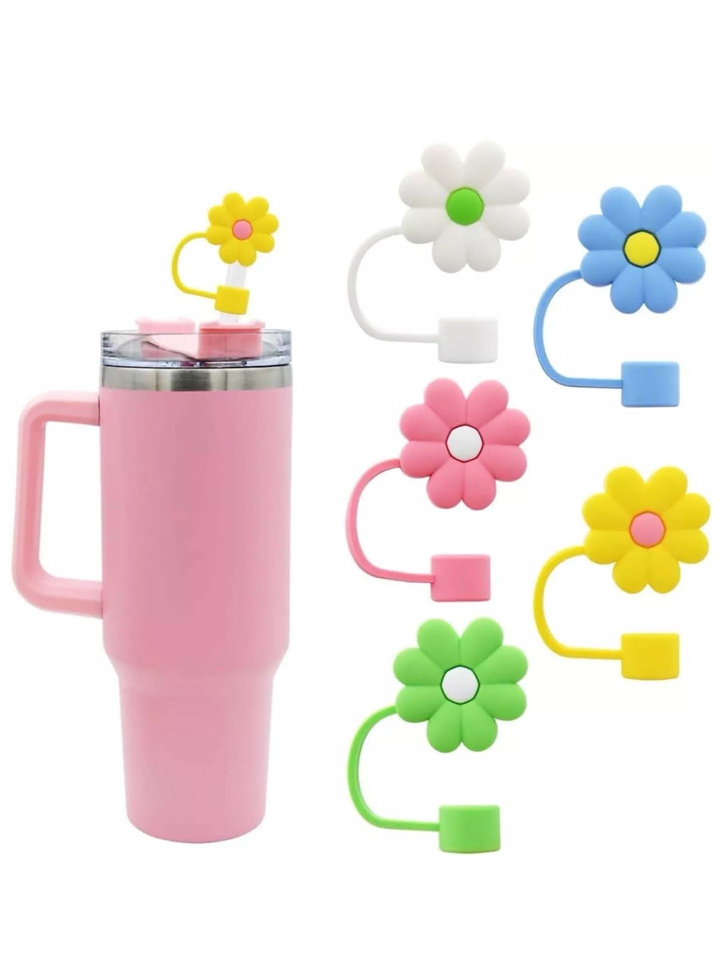 Stanley & Quencher Uyumlu Çiçekli Termos ve Bardak Pipetleri 10 mm 2 Adet