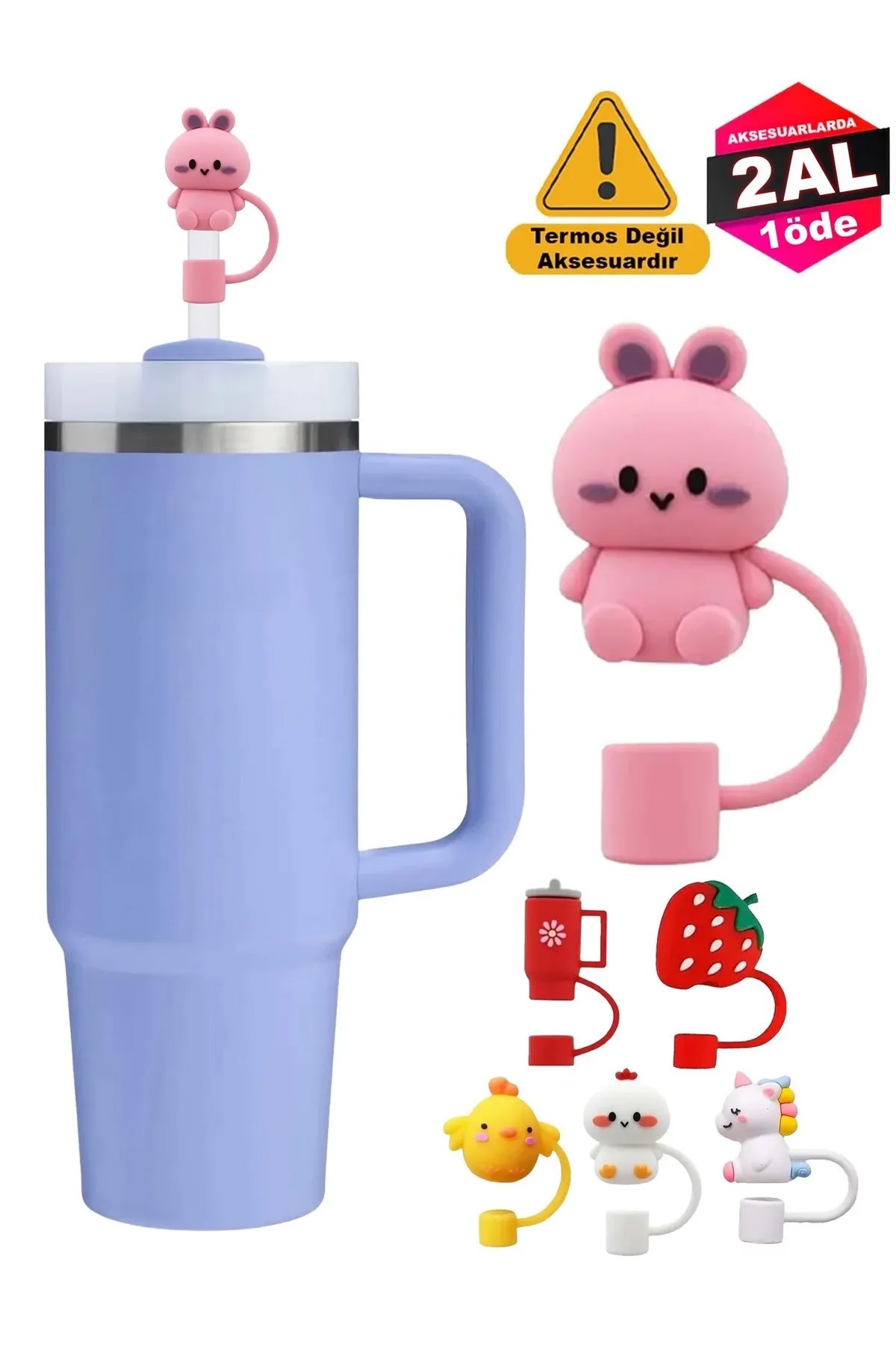 Quencher Termos Uyumlu Termos Aksesuar / Pipet Koruyucu / Silikon Pipet Ucu Kapak / 10mm Uyumlu