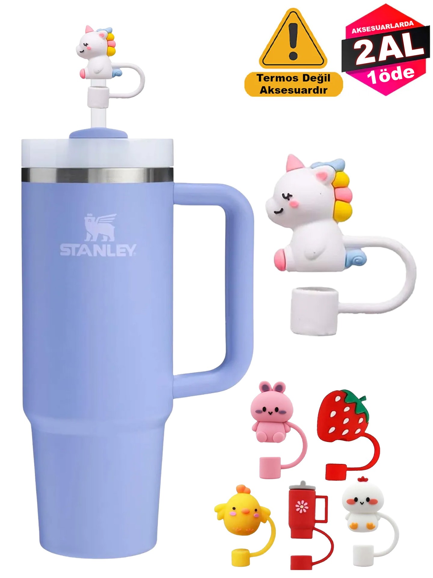 Quencher Termos Uyumlu Termos Aksesuar / Pipet Koruyucu / Silikon Pipet Ucu Kapak / 10mm Uyumlu