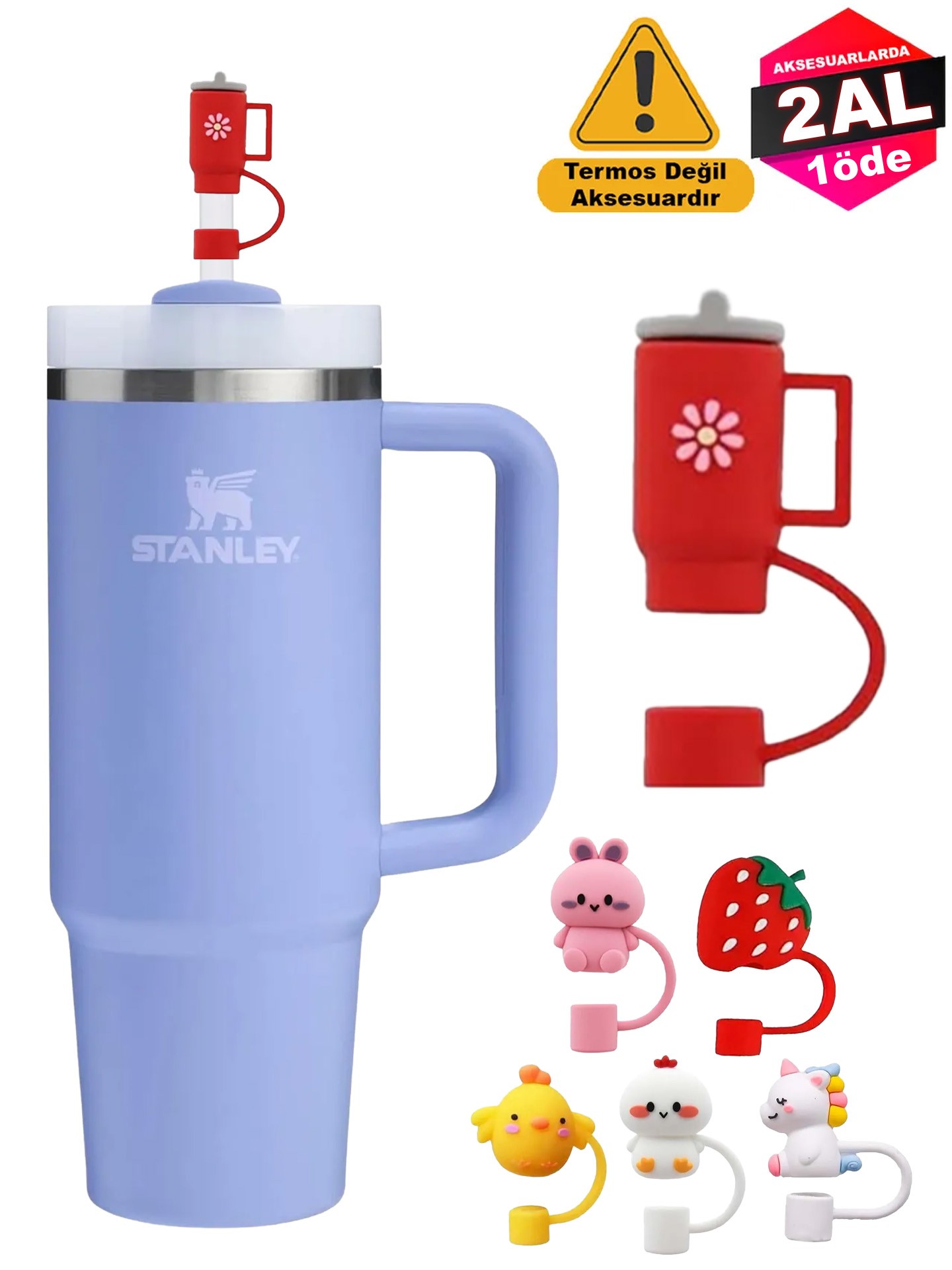 Quencher Termos Uyumlu Termos Aksesuar / Pipet Koruyucu / Silikon Pipet Ucu Kapak / 10mm Uyumlu