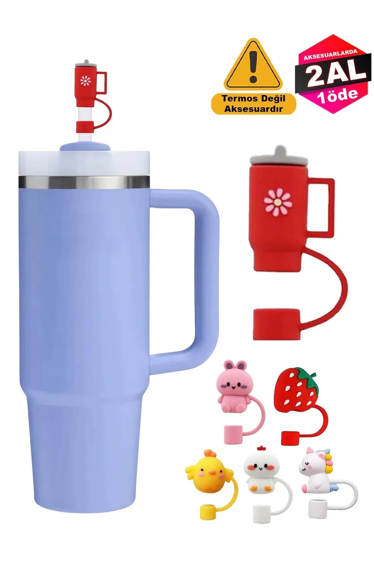 Quencher Termos Uyumlu Termos Aksesuar / Pipet Koruyucu / Silikon Pipet Ucu Kapak / 10mm Uyumlu