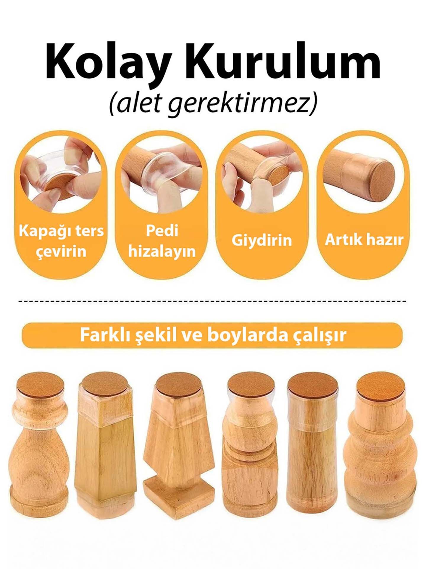 Orta Boy (2 cm ve 2.8 Cm) Füme Keçeli Silikon Masa Sandalye Pabuç Sandalye Kaydırmaz Zemin Koruyucu keçe