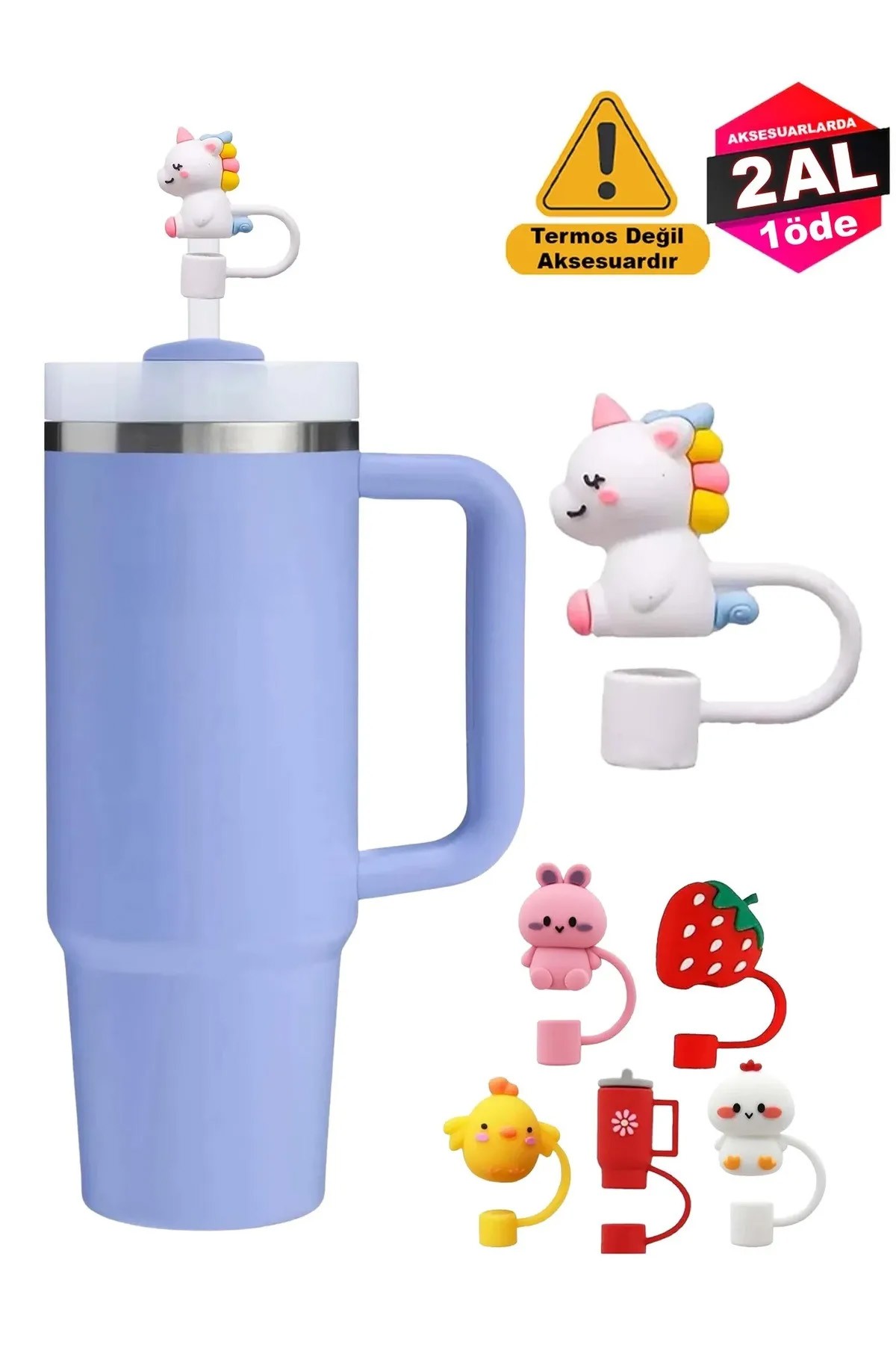 Quencher Termos Uyumlu Termos Aksesuar / Pipet Koruyucu / Silikon Pipet Ucu Kapak / 10mm Uyumlu