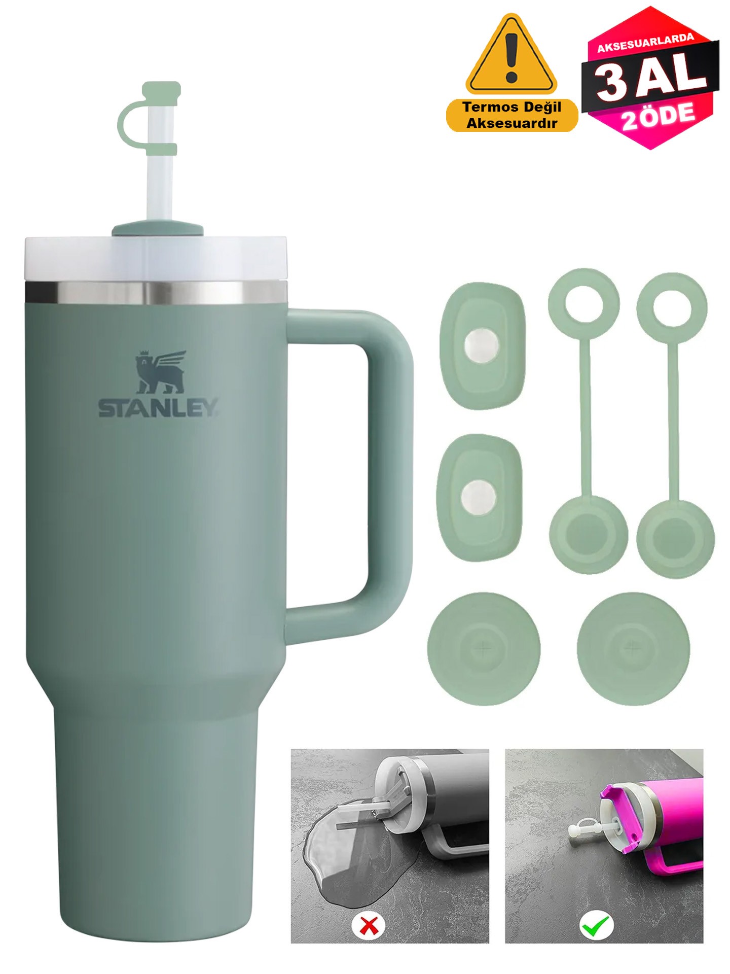 Stanley Quencher Dökülmeye Önleyici Sızdırmaz 3'lü Set