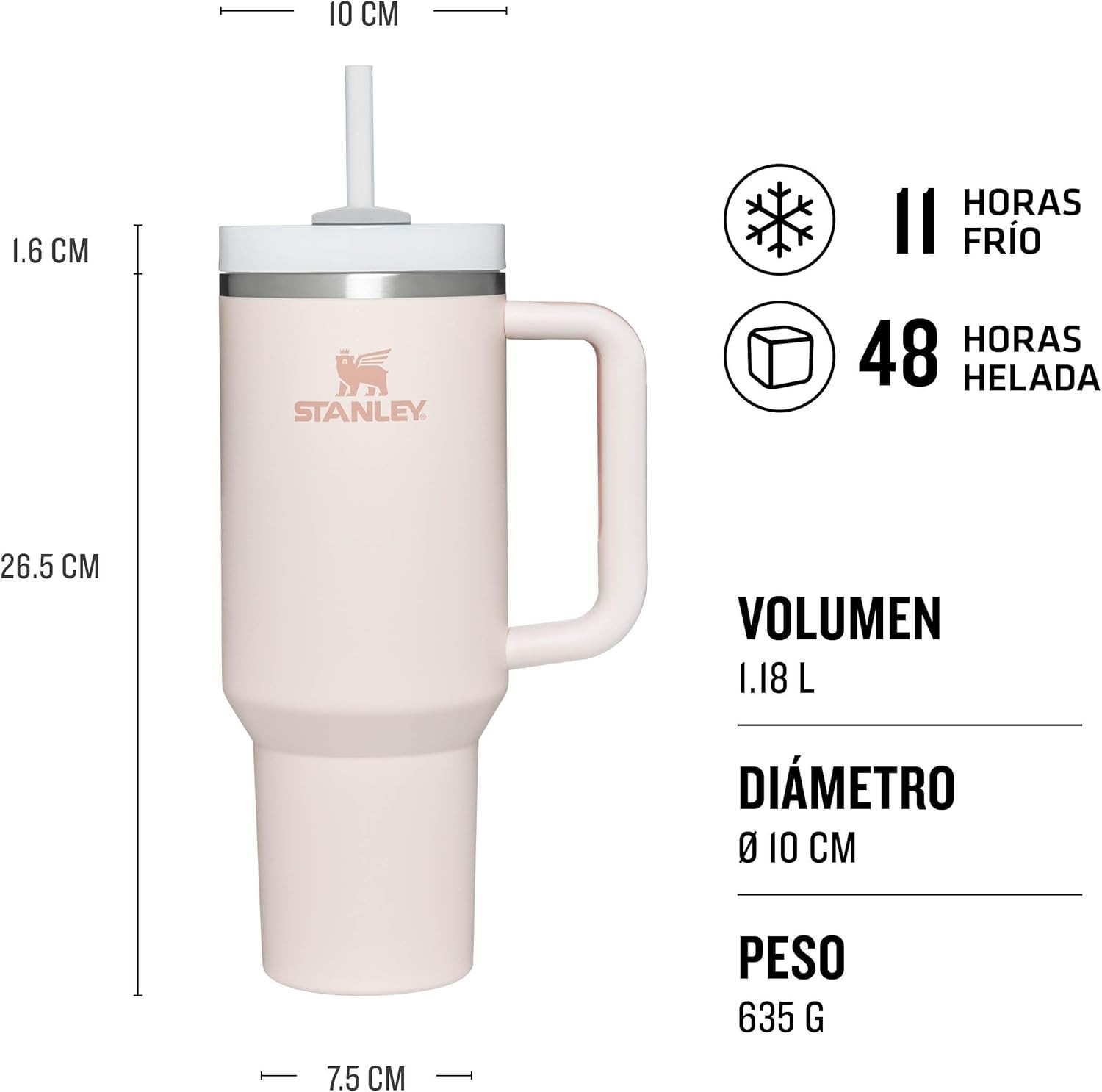 Stanley Quencher Açık Pembe 1.18 lt Pipetli Termos Bardak