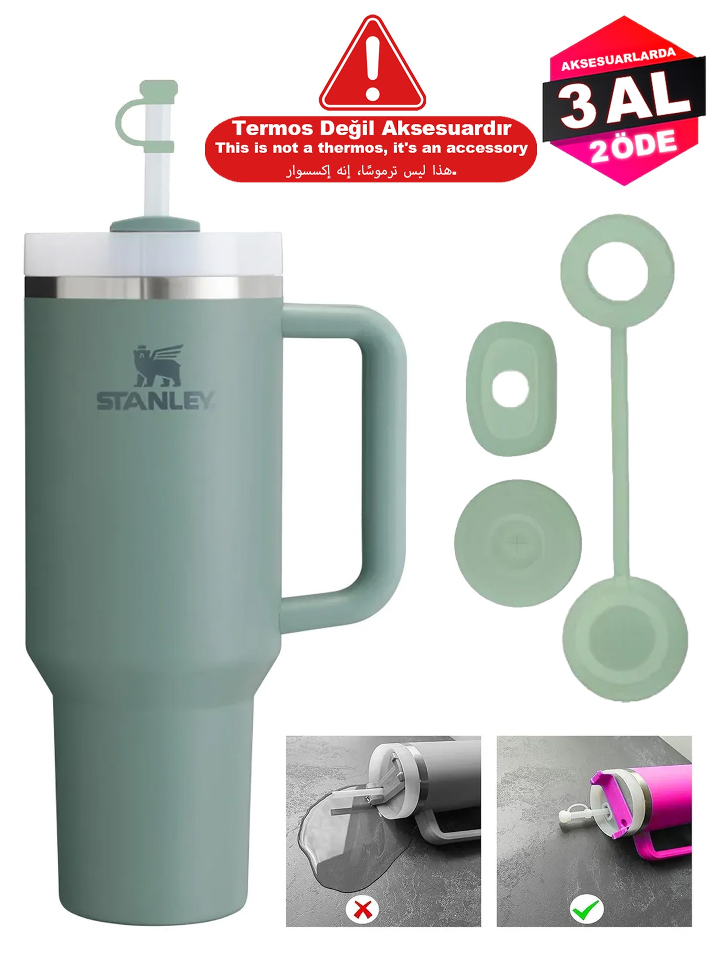 Stanley Quencher Dökülmeye Önleyici Sızdırmaz 3'lü Set