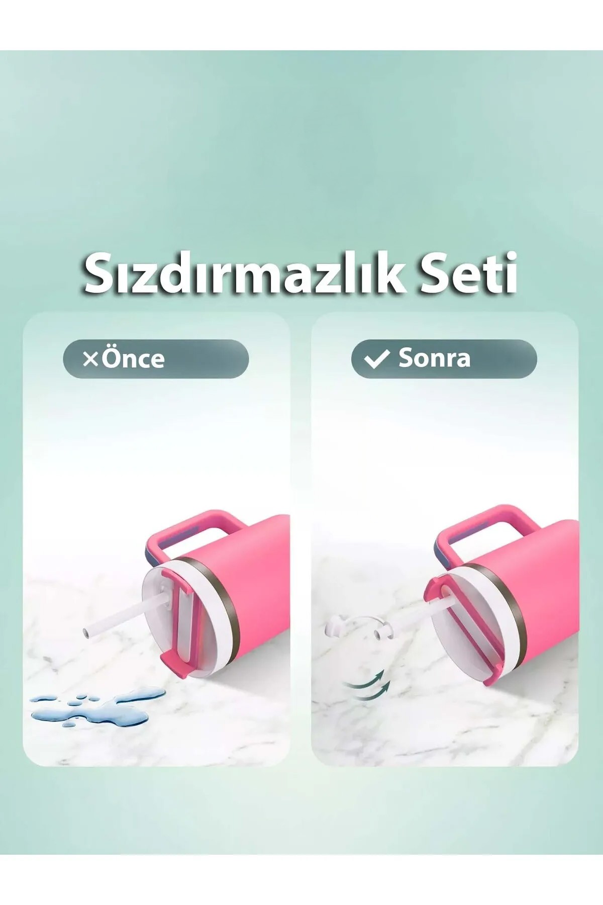 Quencher Dökülmeye Önleyici Sızdırmaz 3'lü Set