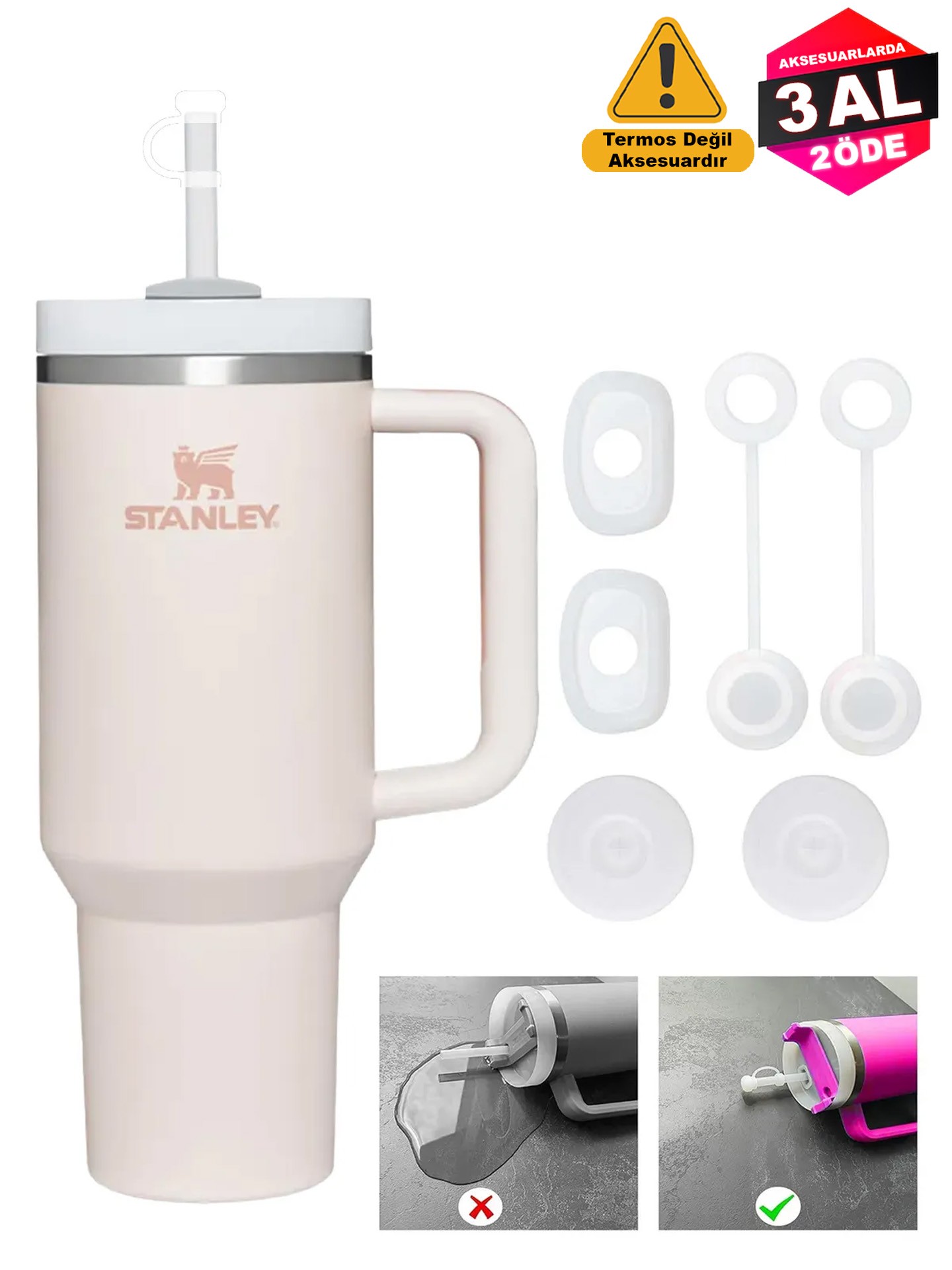 Stanley Quencher Dökülmeye Önleyici Sızdırmaz 3'lü Set