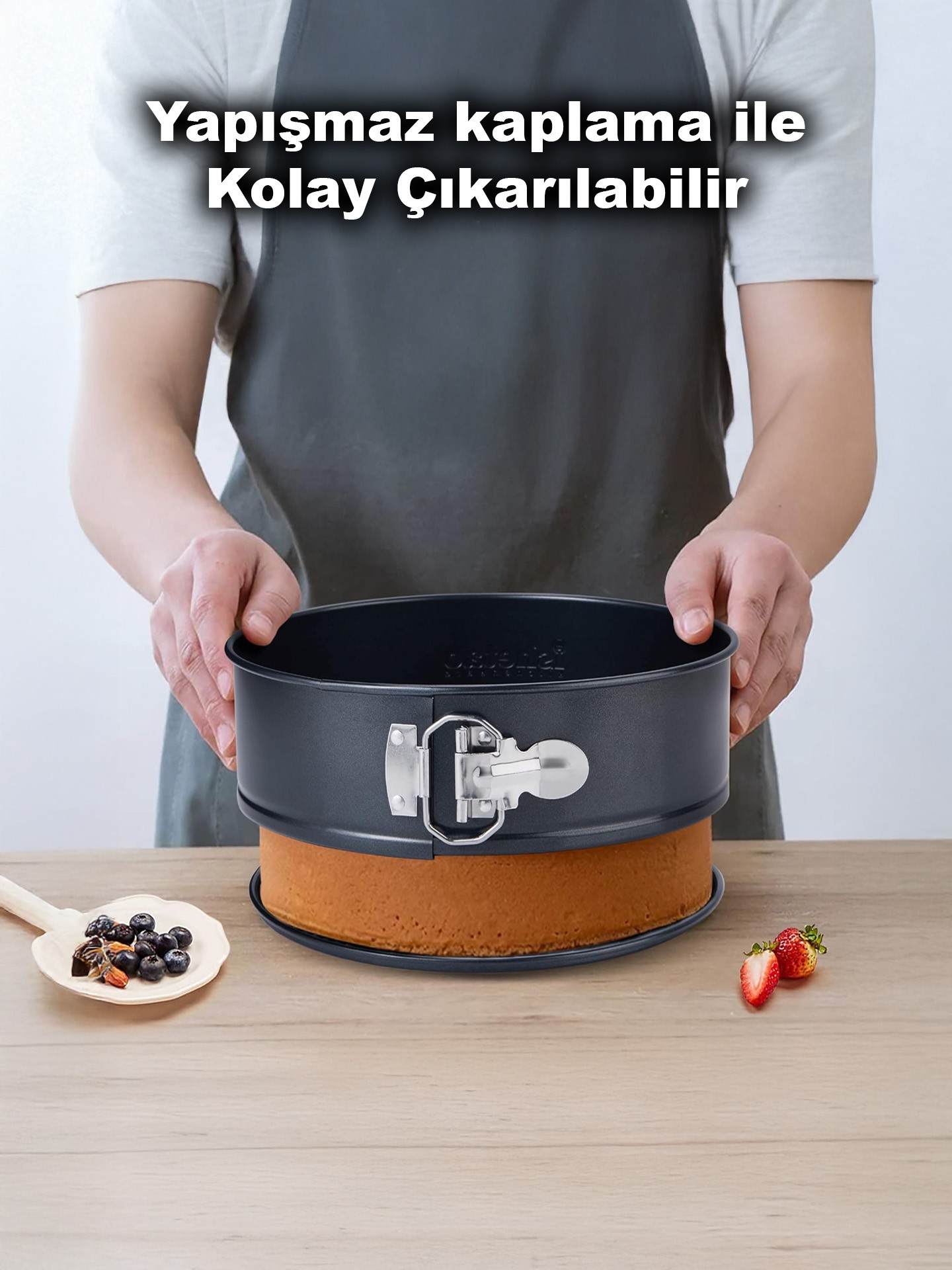 San Sebastian Cheesecake Kelepçeli Kek Kalıbı Airfryer Kek Kalıbı Tüm Modeller Iile Uyumlu 18 Cm