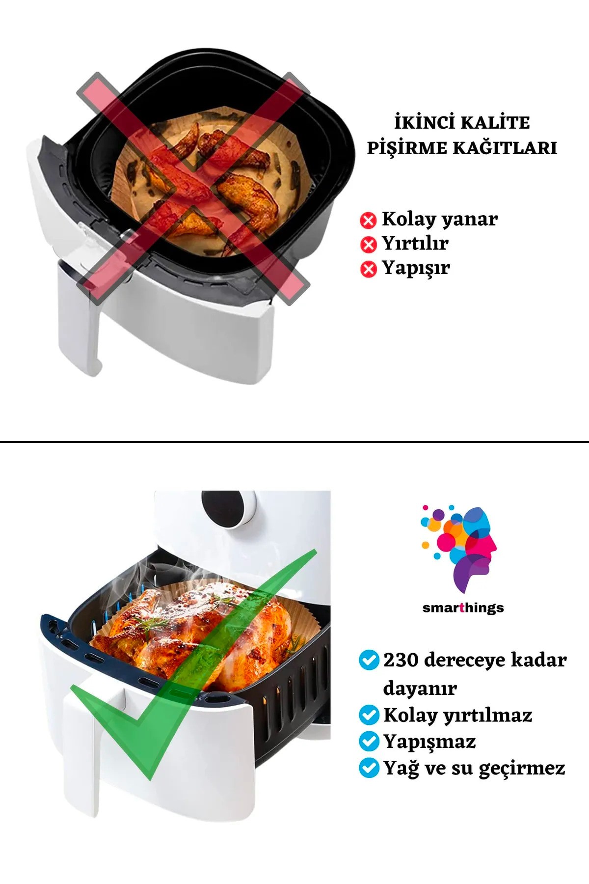 Airfryer Pişirme Kağıdı Xiaomi Philips Fritöz Yağlı Kağıt 200 Adet Çok Al Az Öde