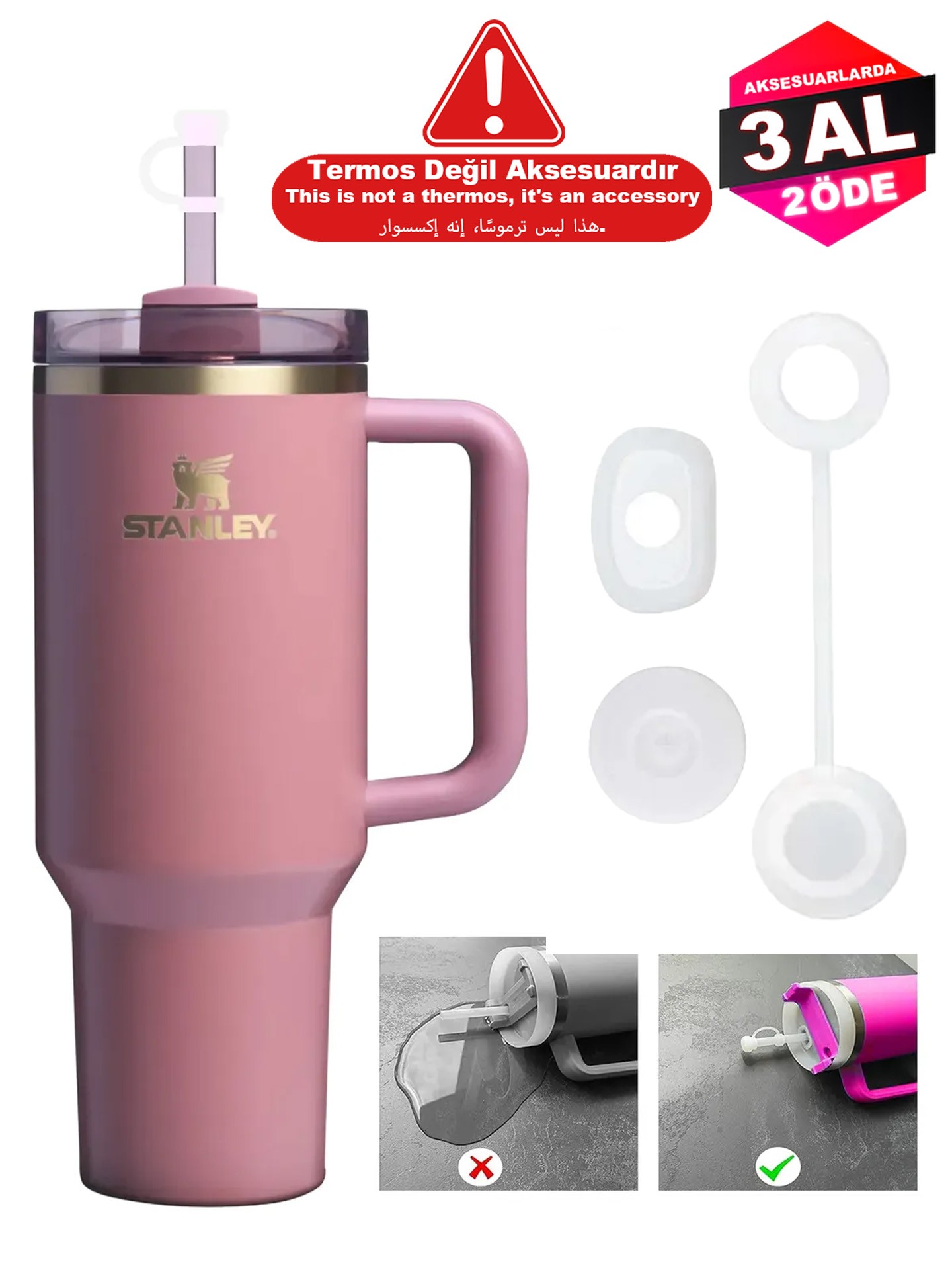 Stanley Quencher Dökülmeye Önleyici Sızdırmaz 3'lü Set