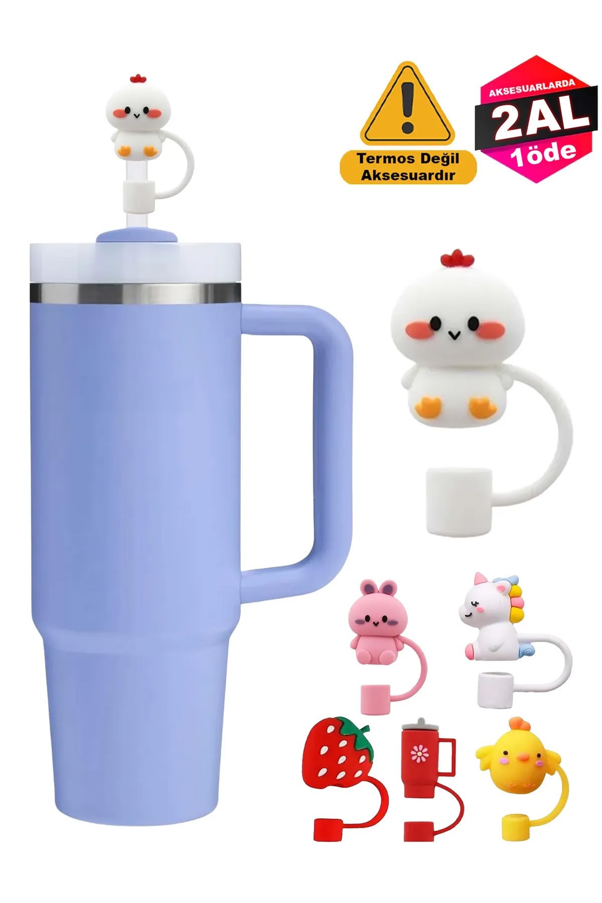 Quencher Termos Uyumlu Termos Aksesuar / Pipet Koruyucu / Silikon Pipet Ucu Kapak / 10mm Uyumlu