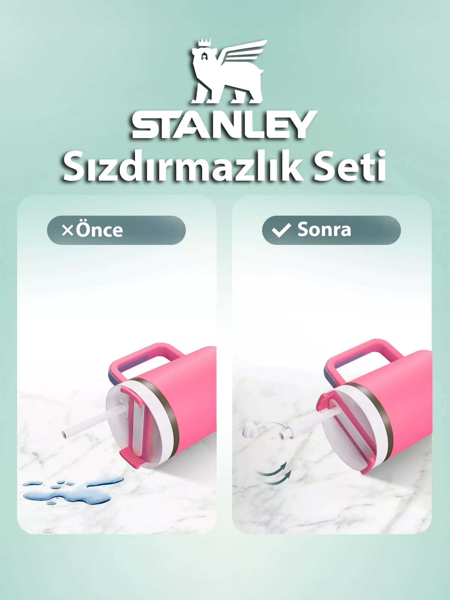 Stanley Quencher Dökülmeye Önleyici Sızdırmaz 3'lü Set