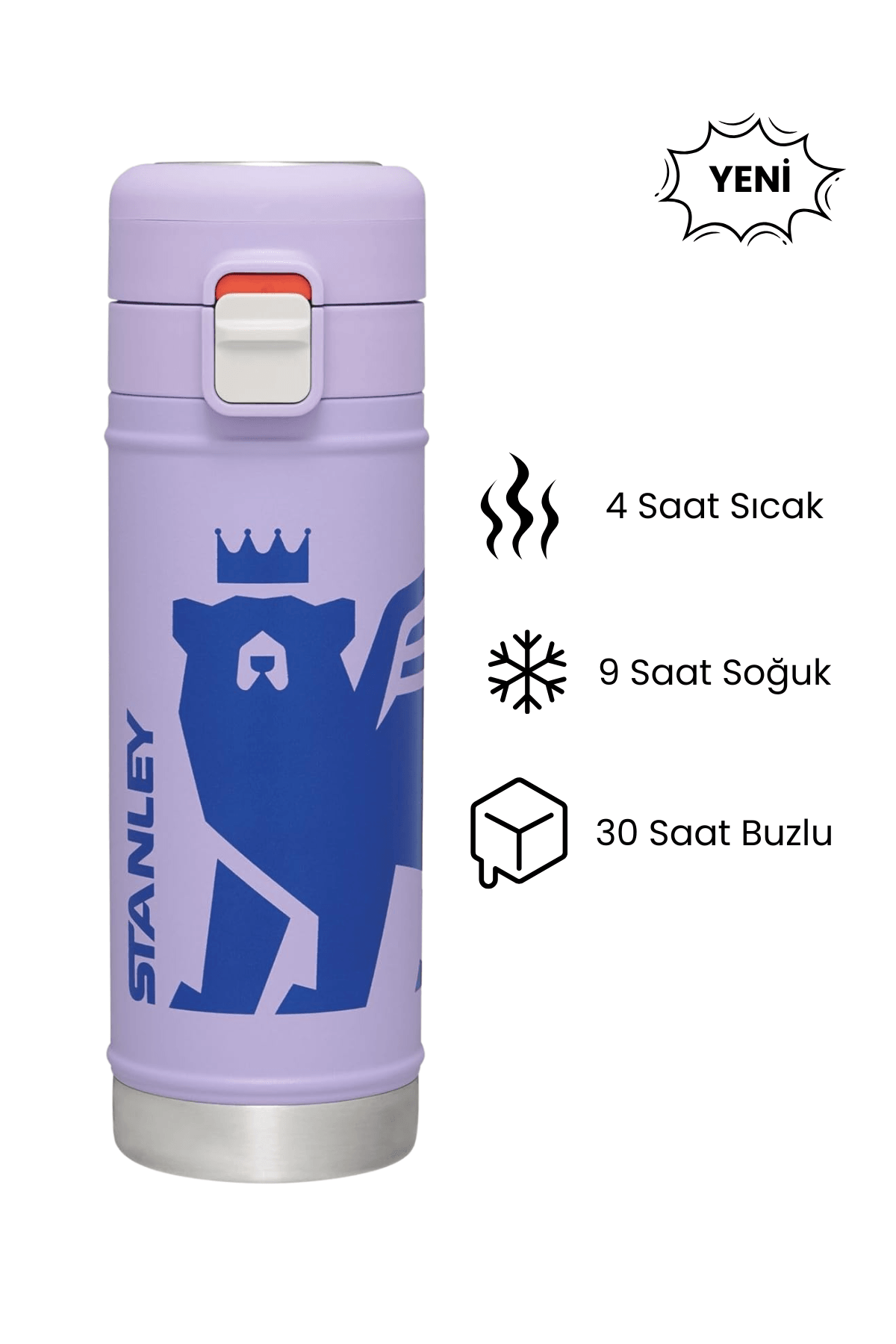 Stanley The Flowsteady Bear Cub Bottle Termos 0,50 L Mor