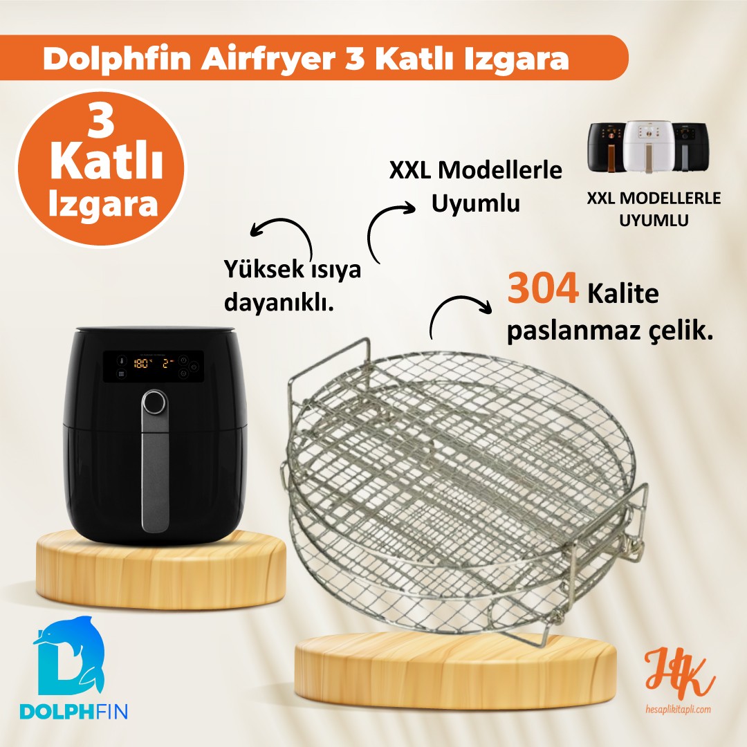 Dolphfin Airfryer 3 Katlı Izgara