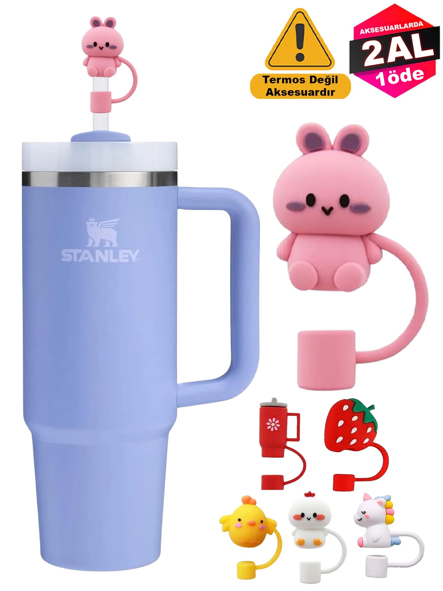 Quencher Termos Uyumlu Termos Aksesuar / Pipet Koruyucu / Silikon Pipet Ucu Kapak / 10mm Uyumlu