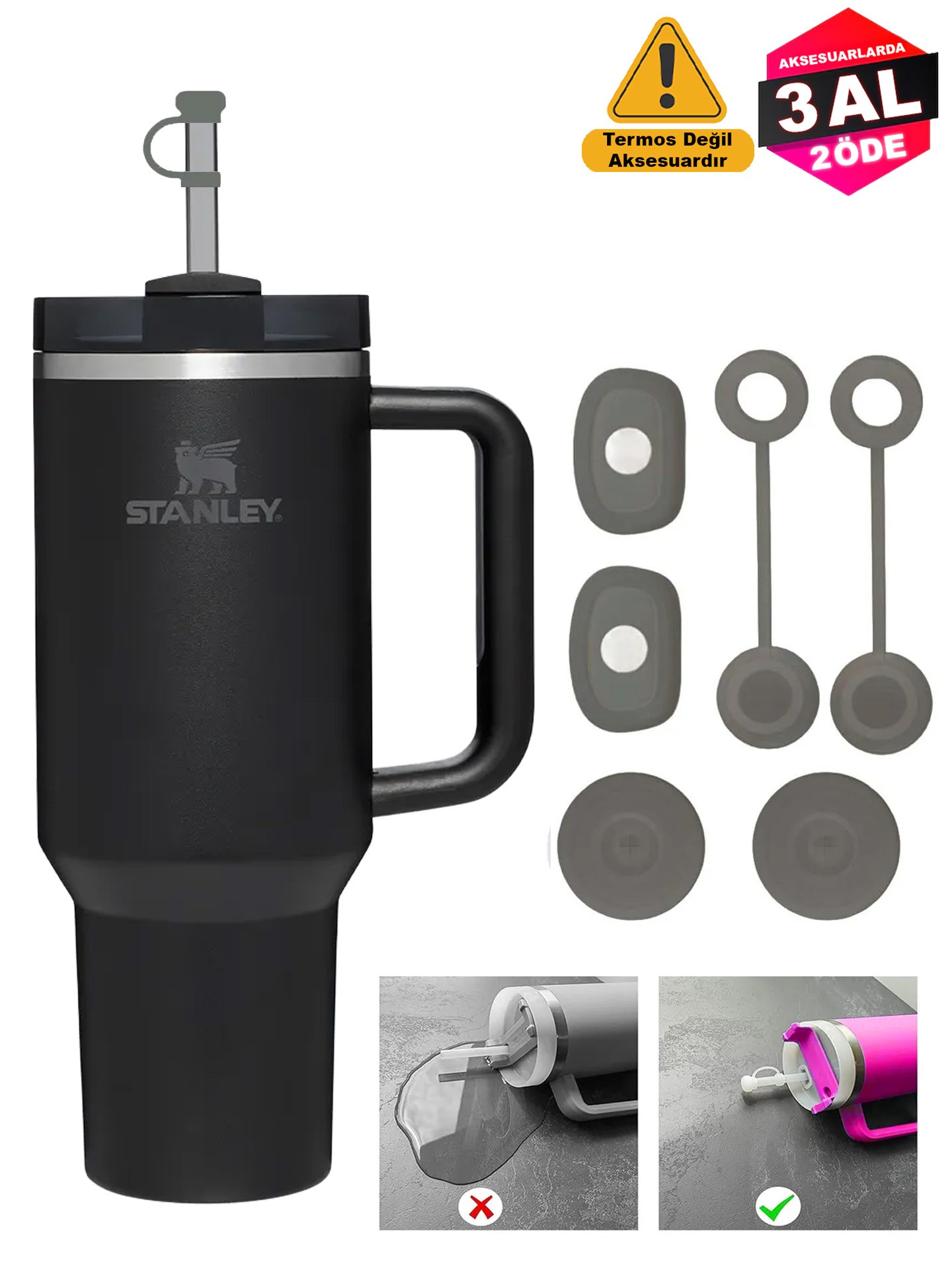 Stanley Quencher Dökülmeye Önleyici Sızdırmaz 3'lü Set
