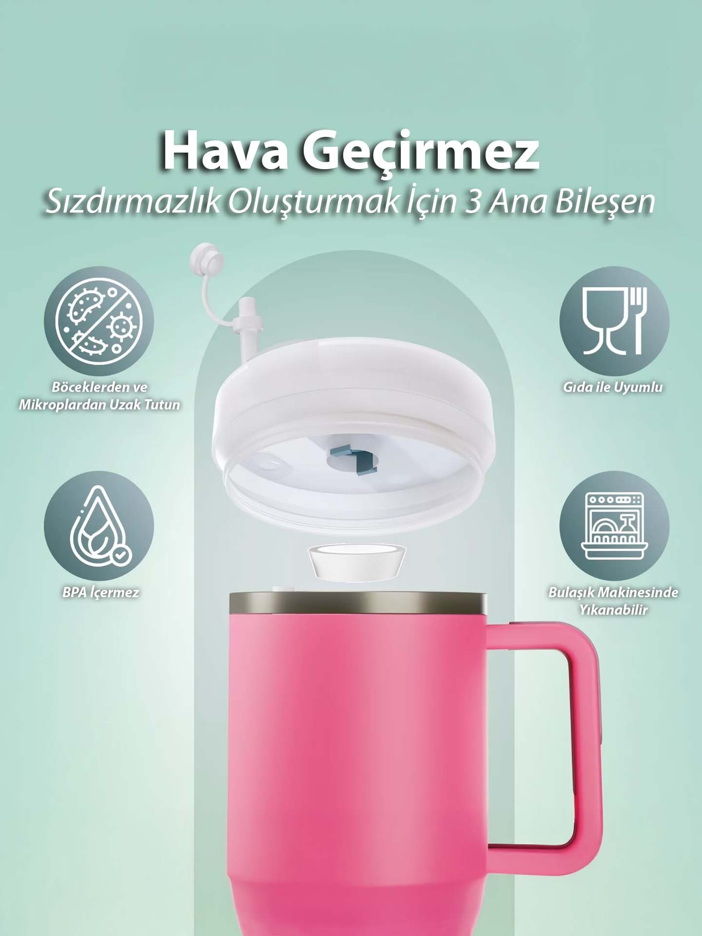 Stanley Quencher Dökülmeye Önleyici Sızdırmaz 3'lü Set