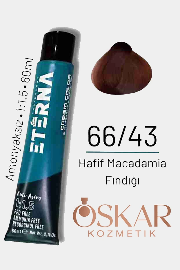 ETERNA Amonyaksız Doğal Saç Boyası - 66/43 Hafif Macadamia Fındığı