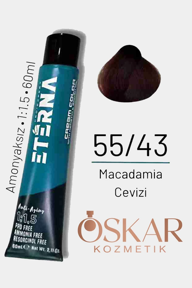 ETERNA Amonyaksız Doğal Saç Boyası - 55/43 Macadamia Cevizi
