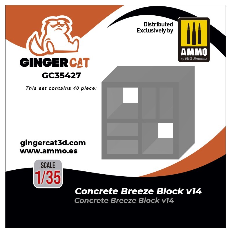 GINGER CAT 35427 1/35 Concrete Breeze Blocks Version 14 3d print parts