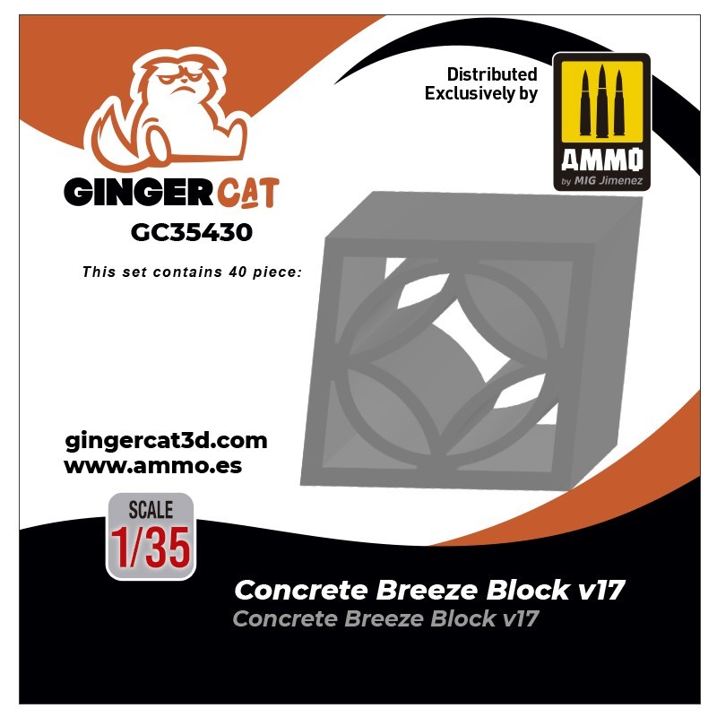 GINGER CAT 35430 1/35 Concrete Breeze Blocks Version 17 3d print parts