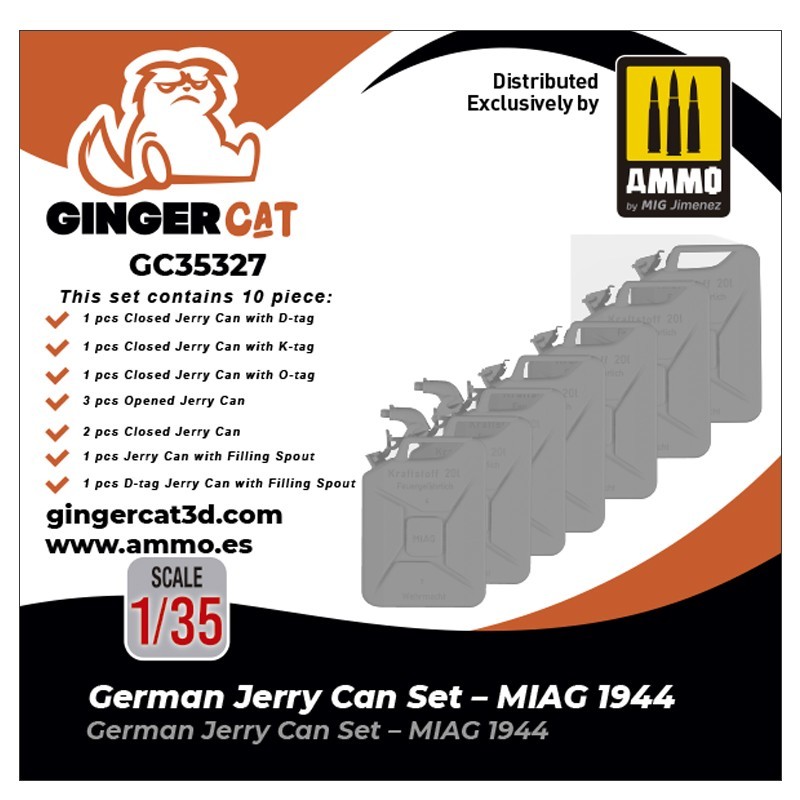 GINGER CAT 35327 1/35 German Jerry Can Set - MIAG 1944 3d print parts