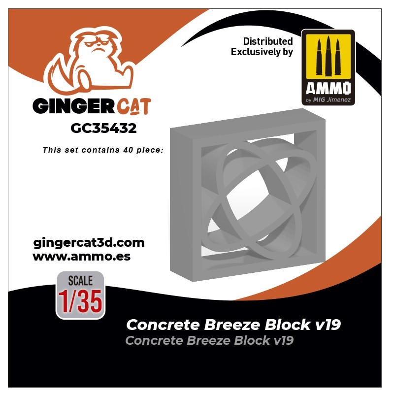 GINGER CAT 35432 1/35 Concrete Breeze Blocks Version 19 3d print parts