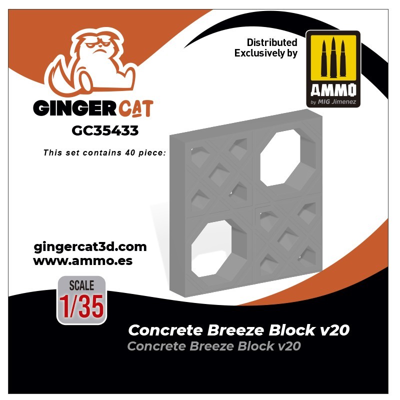 GINGER CAT 35433 1/35 Concrete Breeze Blocks Version 20 3d print parts