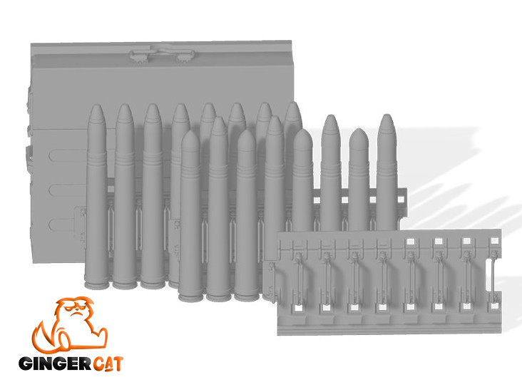 GINGER CAT 35207 1/35 3.7cm Flak43 Magazines & Ammunition Boxes 3d print parts