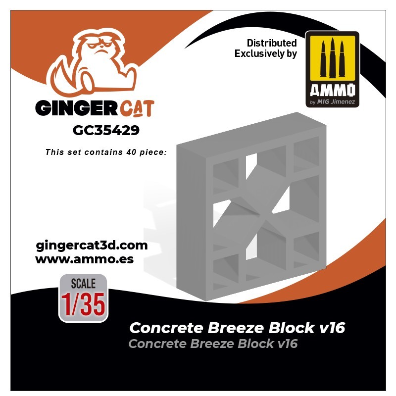 GINGER CAT 35429 1/35 Concrete Breeze Blocks Version 16 3d print parts