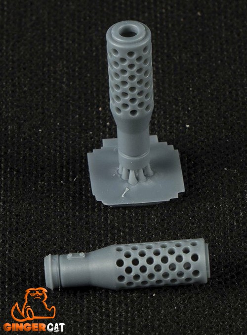 GINGER CAT 35010 1/35 88mm Tank Barrel Perforated Muzzle Brake 3d print part