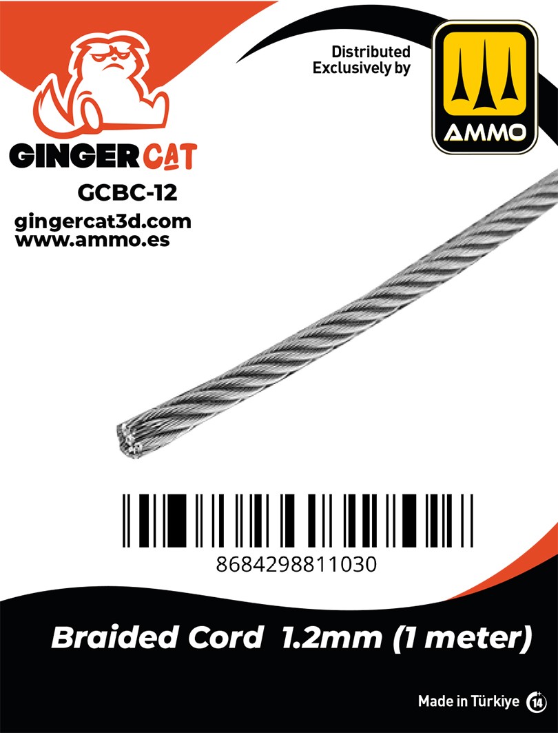 GINGER CAT GCBC12 1/35 Braided Cord 1.2mm (1 meter)