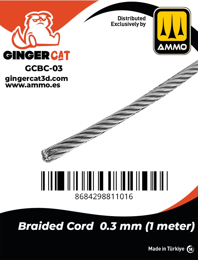 GINGER CAT GCBC03 Braided Cord 0.3mm (1 meter)