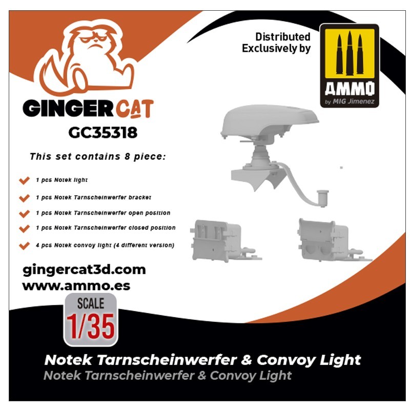 GINGER CAT 35318 1/35 Notek Tarnscheinwerfer & Convoy Light 3d print parts