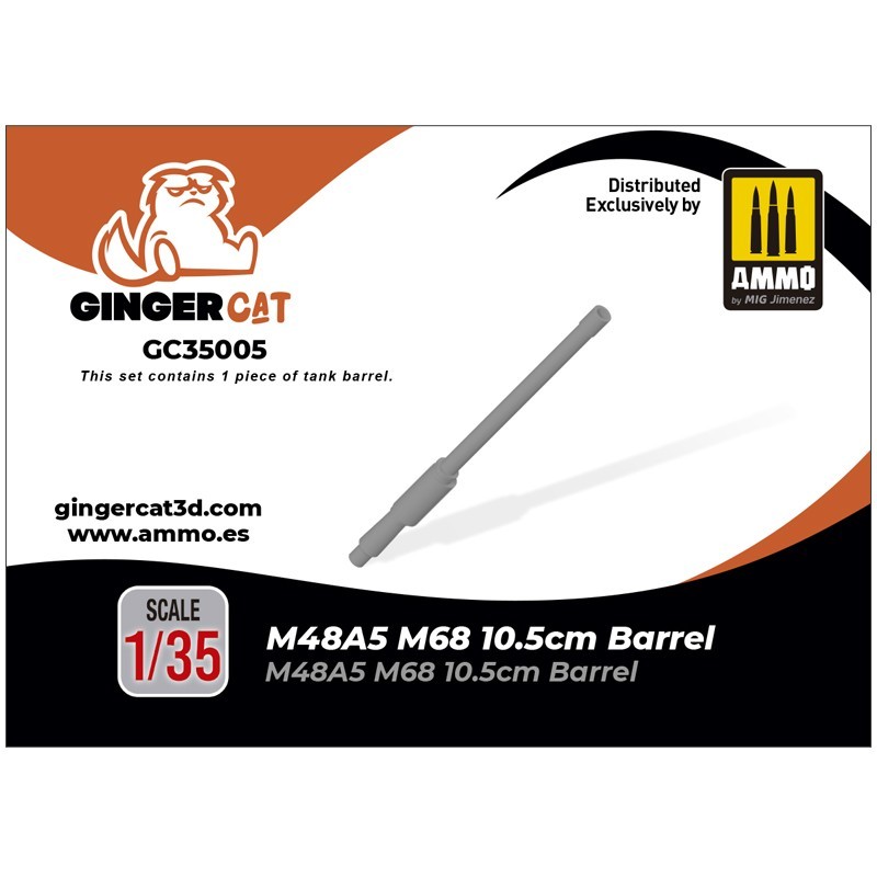 GINGER CAT 35005 1/35 M48A5 M68 10.5cm Barrel 3d print part