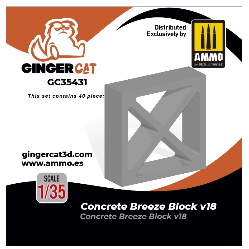 GINGER CAT 35431 1/35 Concrete Breeze Blocks Version 18 3d print parts