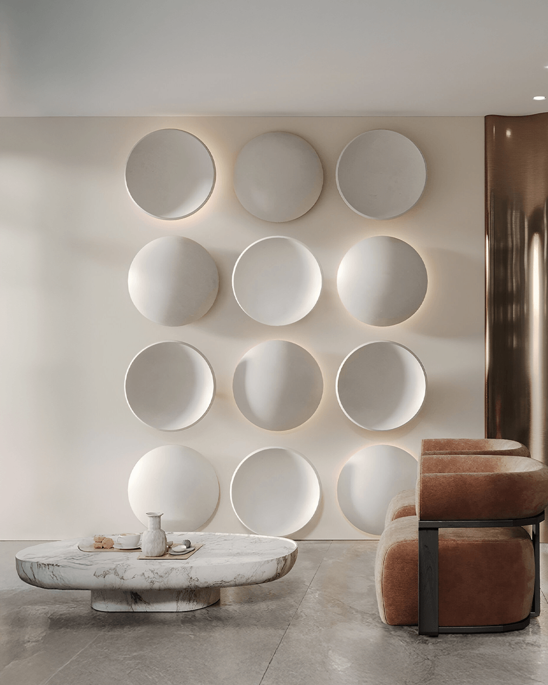 Mone Plate İç Bükey Duvar Aksesuarı 42 CM