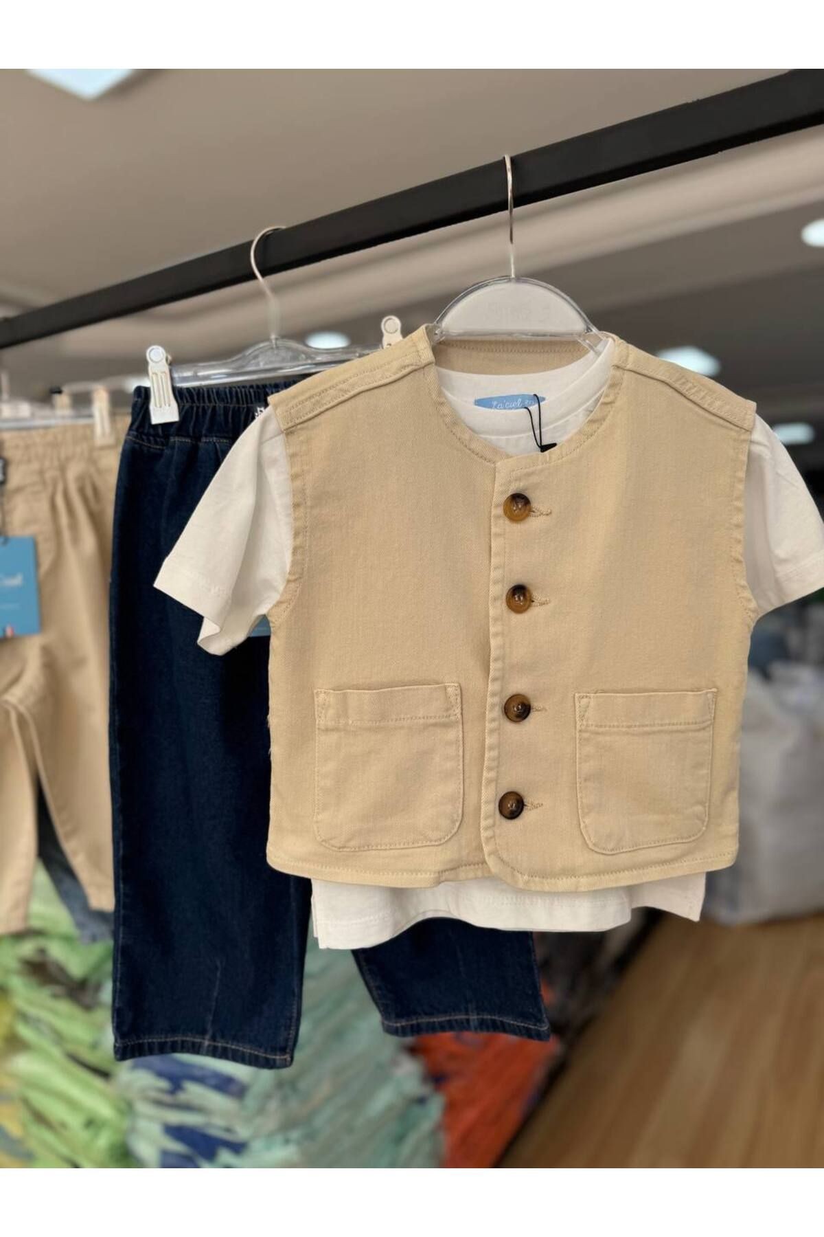 Laciel Paris Unisex Krem Çocuk Yelek
