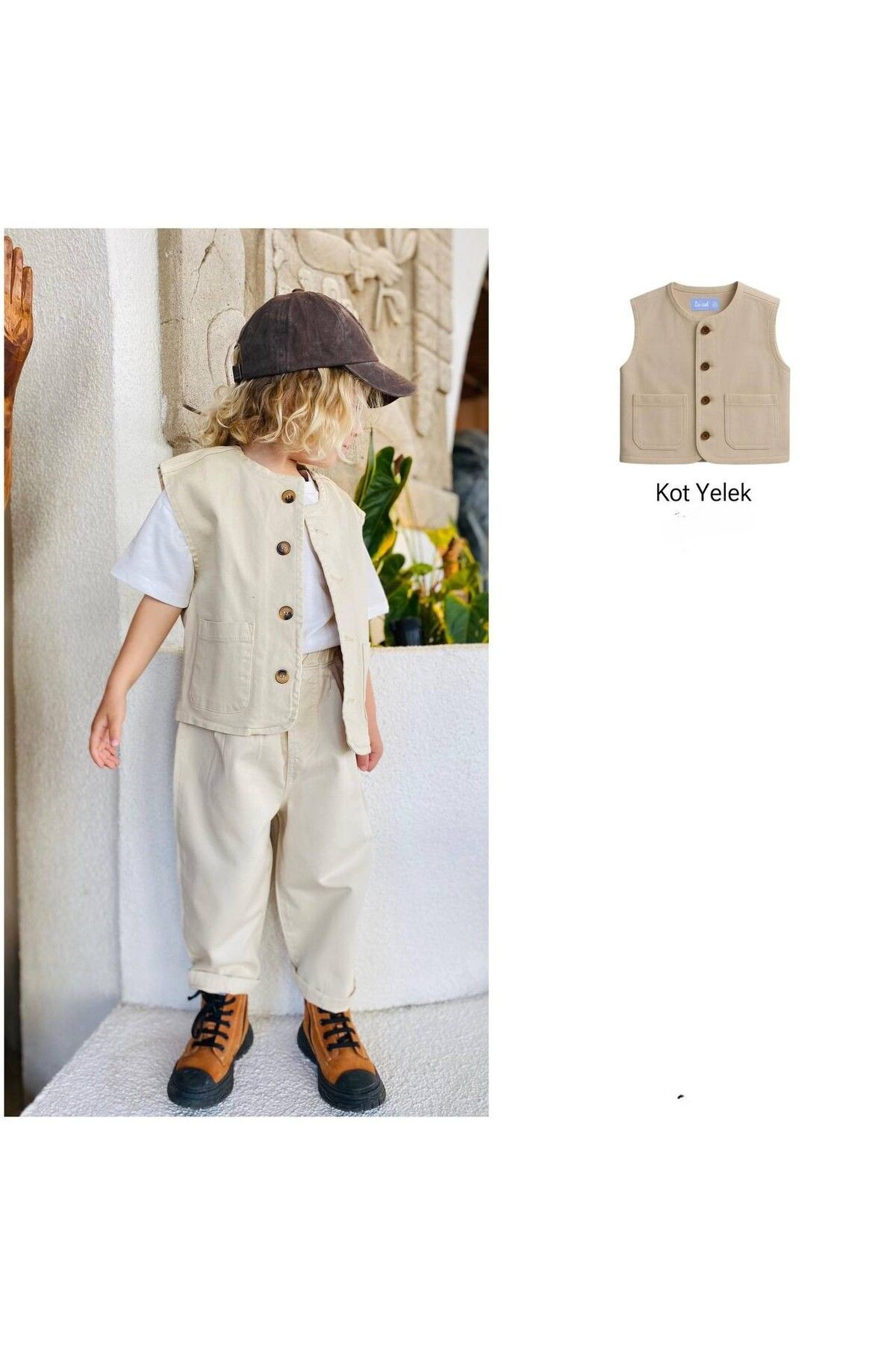 Laciel Paris Unisex Krem Çocuk Yelek
