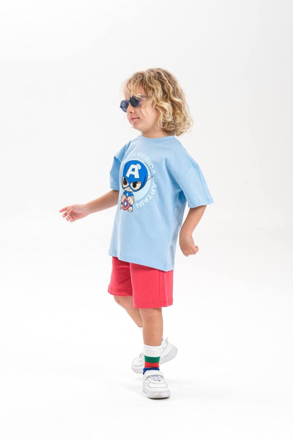 Unisex Disney Captain America Baskılı Alt Üst Takım