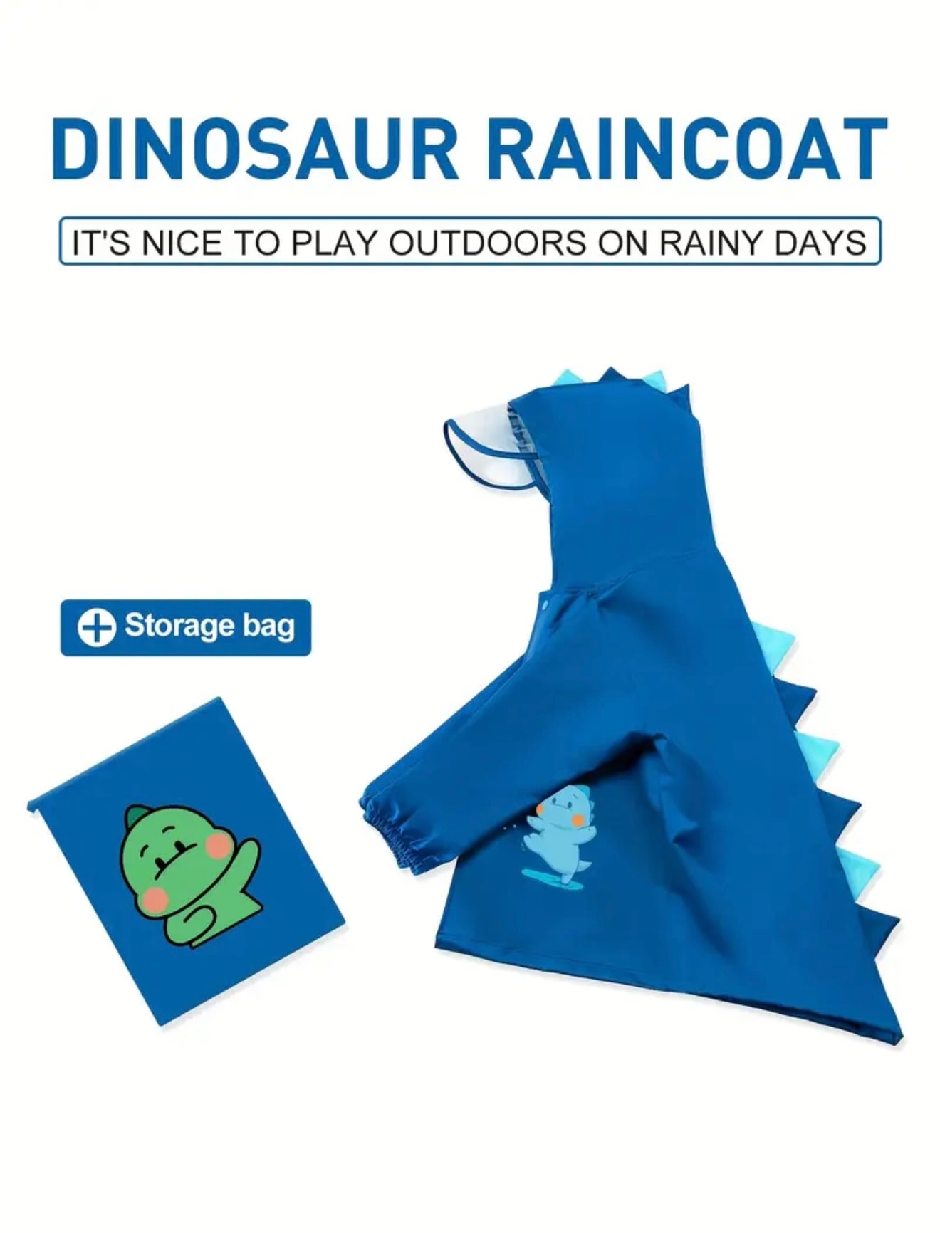 Erkek Çocuk Dinozor Silüetli Yağmurluk/Rüzgarlık