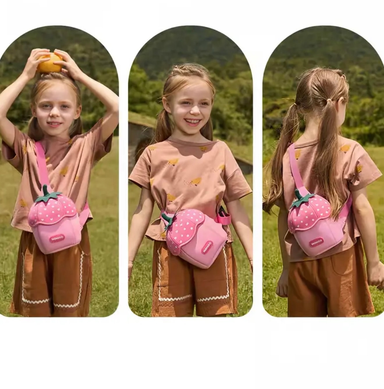 Kız Çocuk Çilek Şekilli Çapraz Çanta