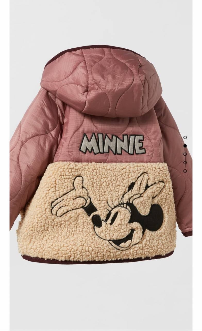 Minnie Mouse Disney Baskılı Suni Yünlü Kapitone Mont