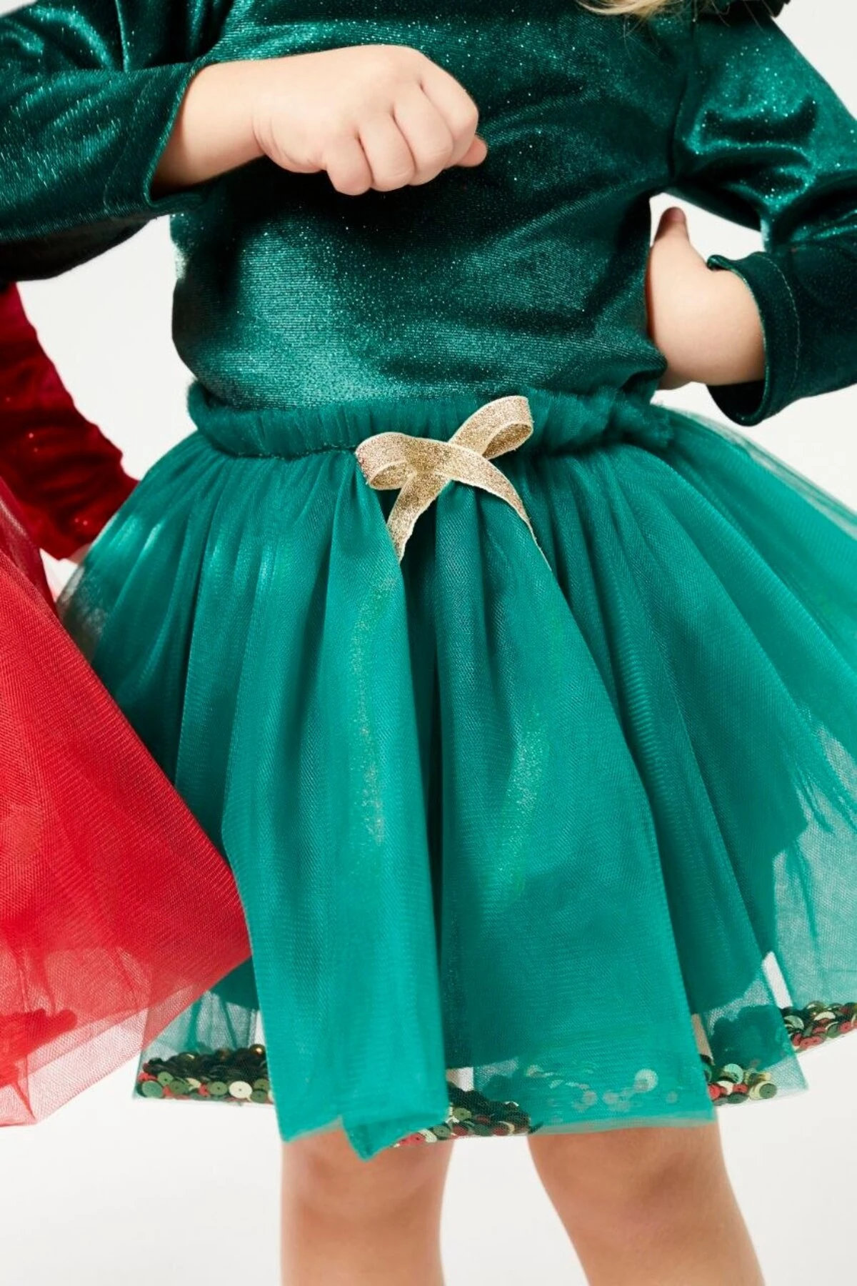 Kız Çocuk Tütü Etekli Yılbaşı Takımı