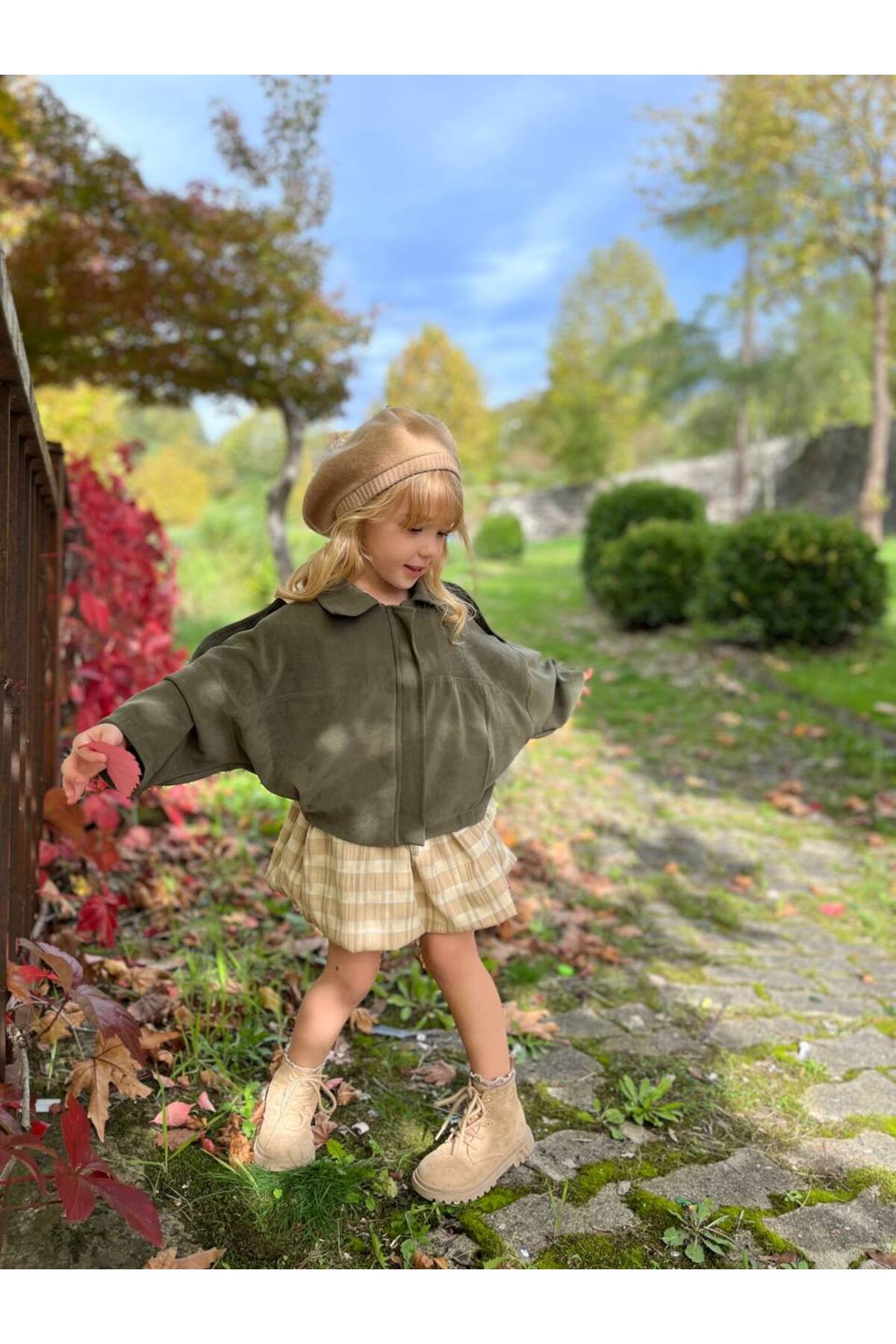 Kız Çocuk Ekose Balon Etek