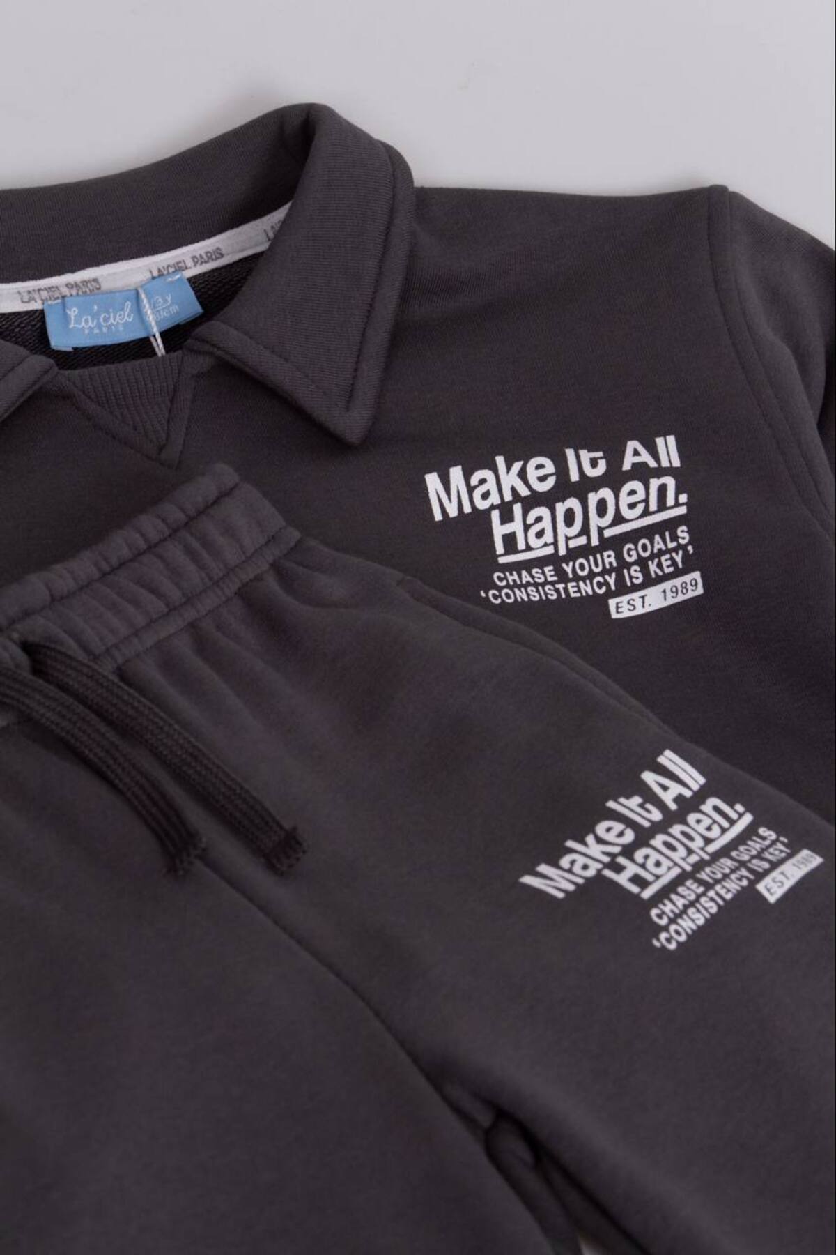 Laciel Paris Erkek Çocuk Yakalı Antrasit Alt Üst Takım