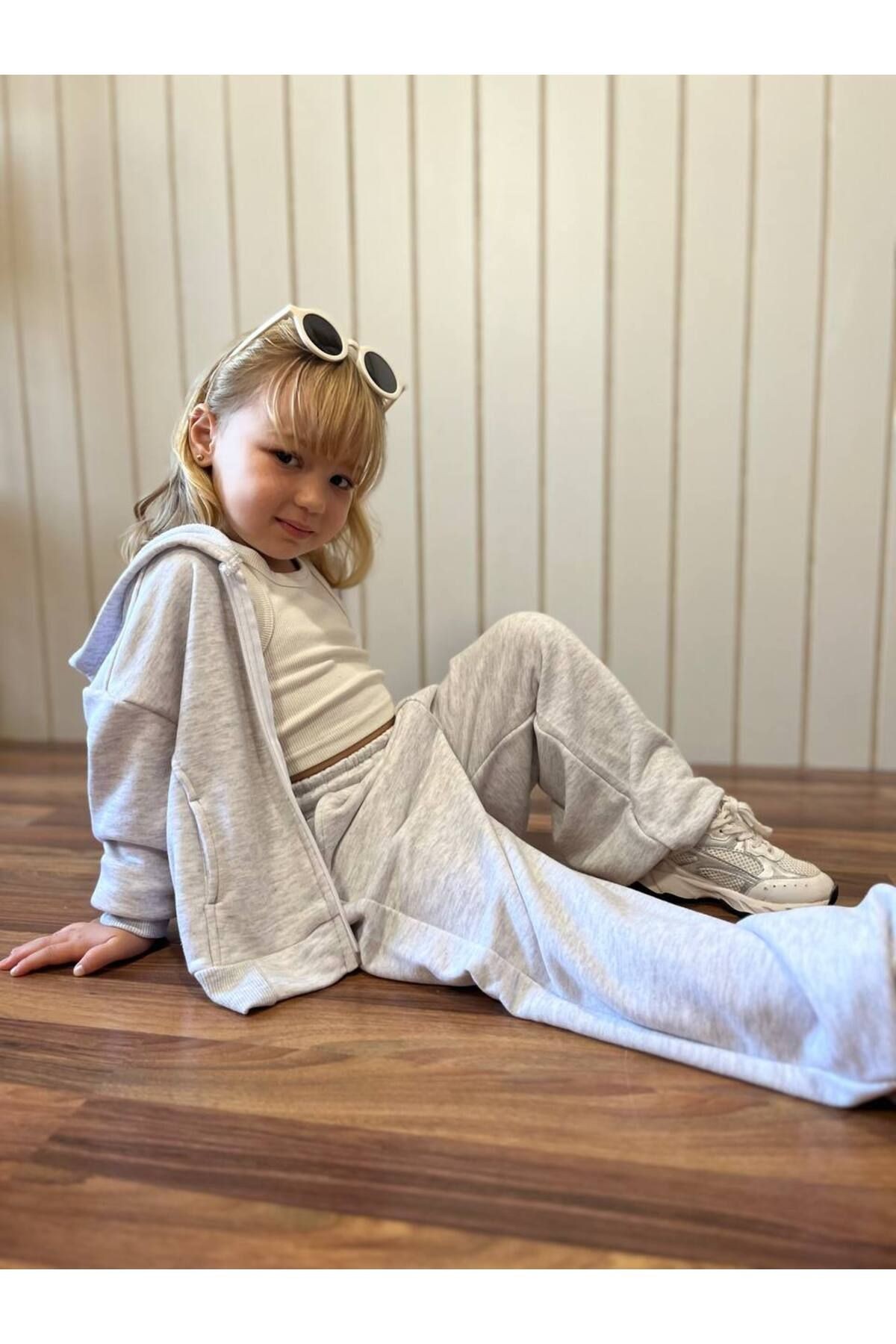 Unisex Kapüşonlu Basic Gri Alt Üst Takım