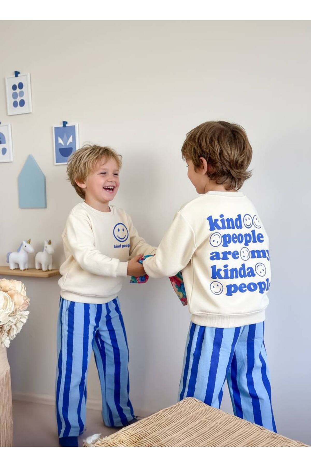 Erkek Çocuk Baskılı 3 İplik Kumaş Kanvas Pantolonlu Pamuklu Alt Üst Takım