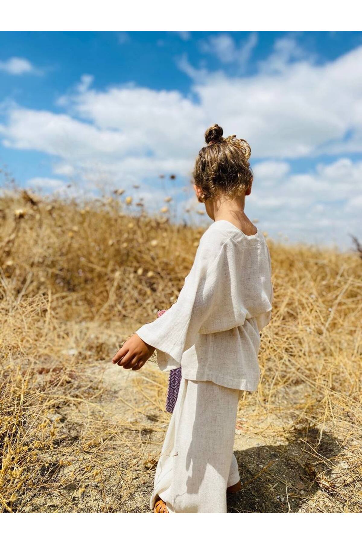 Kız Çocuk Kemer Detaylı Bohem Takım